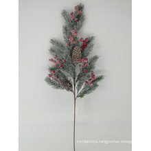 High Quality Artificial Christmas Glitters Pine Branch with Snow Picks for Xmas Decoration